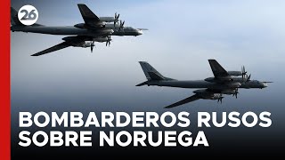 RUSIA  Bombarderos rusos vuelan sobre los mares de Barents y de Noruega [upl. by Gradey]