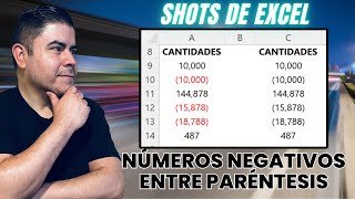 Cómo Mostrar Valores Negativos entre Paréntesis y texto Rojo opcional  Shots de Excel [upl. by Naltiak]