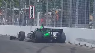 Indycar 2024 Toronto Race  Canapino Crash [upl. by Hctud180]