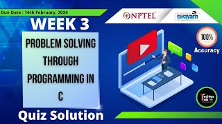 NPTEL Problem Solving Through Programming In C Week3 Quiz Assignment Solution  Jan 2024 nptel [upl. by Anehsat]