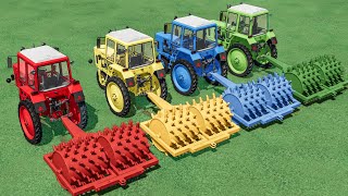 Tractor OF Colors  HUGE ROLLER with Just 3 Wheels Tractors  Farming Simulator 22 [upl. by Dihaz497]