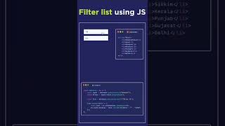 Filter List Using JavaScript coding webdevelopment webdesign javascript htmlcss filter [upl. by Tchao]