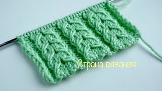 Узоры спицами Простой жгут Knitting patterns Simple harness [upl. by Ziladnerb]