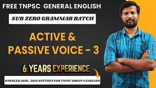 TNPSC GENERAL ENGLISH  SUB ZERO GRAMMAR BATCH  ACTIVE amp PASSIVE VOICE  3  CLASS  8  ABITH [upl. by Anawaj]