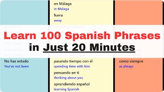 Learn 100 Spanish Phrases in 20 Minutes  Easiest and Fastest Way to Learn Spanish [upl. by Airliah]