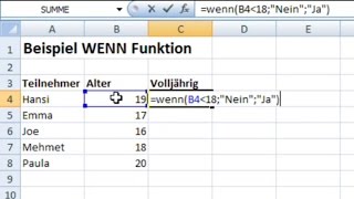 Excel WennFunktion einfach erklärt [upl. by Anuait]