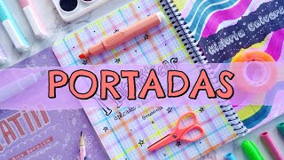 PORTADAS BONITAS para cuadernos con ROTULADORES 🦋 IDEAS para CARÁTULAS muy FÁCILES y RÁPIDAS [upl. by Rojam]