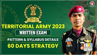 How to Prepare Territorial Army TA 2023 Exam  Territorial Army 60 Days Preparation Strategy [upl. by Sennahoj225]