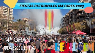 Benidorm Fiestas Patronales Mayores 2023 4ª Gran Mascletá 15 Noviembre  Costa BlancaEspaña  4K [upl. by Rancell750]