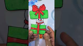 Christmas craft ideas 😍 pop out gift greeting card Xmas activity kids preschool craft activities [upl. by Verne944]