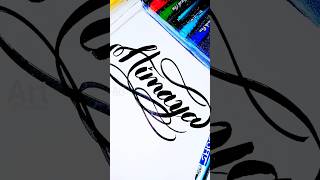 quotHimayaquot lettering brushpen calligraphy tutorial calligraphylettering brushpenlettering shorts [upl. by Uamak]