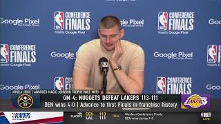 Nikola Jokic Talks Game 4 amp Series Win FULL Postgame Interview 🎤 [upl. by Keyte640]