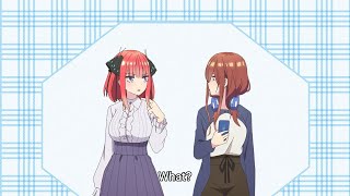 Miku looked suspiciously at Nino   Gotoubun no Hanayome Season 2 [upl. by Mellette]