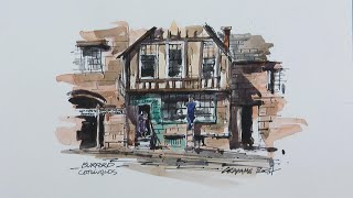 Pen and Wash in Burford Cotswolds [upl. by Jd]