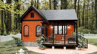 Amazing  Small House Design 7x8 Meters 23x26 ft 2 Bedrooms  Tiny Modern House with cozy patio [upl. by Lyndy]