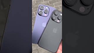 iPhone 14 Pro Space Black Vs Deep Purple iphone14 shorts [upl. by Lubba701]