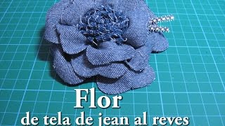 Colar de Flores Jeans  Passo a Passo [upl. by Euginimod]