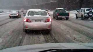 Driving around the Washington DC beltway durning a pretty bad snow storm [upl. by Otsirc]