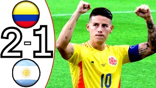 21 Colombia vs ArgentinaColombia vs Argentina All Goals amp Highlights2024 [upl. by Montagna]