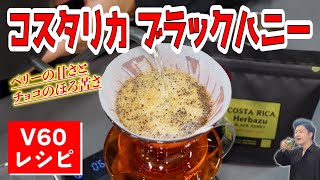 【HARIO V60】中浅煎りコスタリカの美味しい淹れ方｜コスタリカ ブラックハニーのベリーの甘さとチョコのほろ苦さがたまらない！！ [upl. by Dibbell]