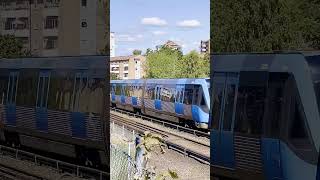 🚇 SL Stockholm Metro  Subway on the tracks  local train moving  Green line Gröna linjen [upl. by Tenej]