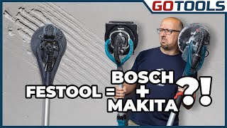 BOSCH jetzt neu mit Schleifgiraffe GTR 55225 am Markt Kann Sie mit Festool amp Makita mitschleifen [upl. by Celka850]