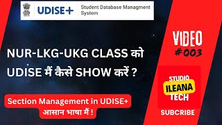 Add NURLKGUKG Class on UDISE  Section Management  iLeana Tech [upl. by Alber509]