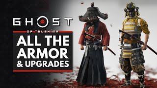 Ghost of Tsushima  All Armor Sets Outfits amp Upgrades [upl. by Icyak309]