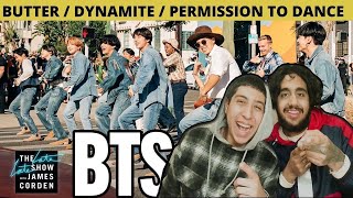 🤯BTS EN LA CALLE🤯 Reacción BTS CROSSWALK  JAMES CORDEN [upl. by Tait]