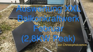 Auswertung Februar 24 XXL Balkonkraftwerk 2800W PeakHoymiles HM1500800von Christophskosmos [upl. by Esteban222]