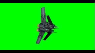 Free large spaceship fighter on green screen animation multiple angles HD [upl. by Greenes265]