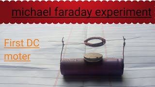 Magnet and copper wire michael faraday first Dc moter experiment [upl. by Atnod]