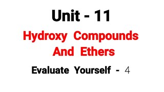 Evaluate Yourself  4  Hydroxy Compounds And Ethers  TN 12th Chemistry  in tamil  unit 11 [upl. by Adnola806]