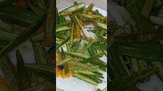 bhindi bhindifry recipe trending viralvideo viralshorts indian breakfast lunch kids food [upl. by Olin]