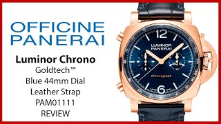 ▶ Panerai Luminor Goldtech™ Blu Notte Gold Copper 44mm Blue Dial Leather Strap PAM01111  REVIEW [upl. by Siul]