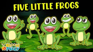 Five Little Speckled Frogs Nursery Rhyme  Super Simple Songs Bloom Telly Nursery Rhymes [upl. by Iknarf]