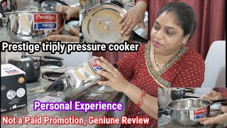 Prestige triply pressure cooker review 35 litre with spillage control lid triply pressure cooker [upl. by Ainevuol]