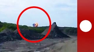 Amateur videos show moment Malaysia Airlines MH17 plane crashes explodes in Ukraine [upl. by Rosamund]