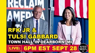 RFK ROBERT F KENNEDY JR and TULSI GABBARD TOWN HALL in DEARBORN MI  Trump Reclaim America Tour [upl. by Archibald395]