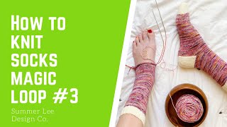 How to Knit Socks Magic Loop 3  Heel Flap and Gusset  Summer Lee Design Co [upl. by Candi]