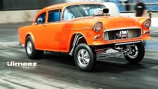 55 CHEVY quotORANGE KRATEquot GASSER RUNS 1125  11993 [upl. by Harrak823]