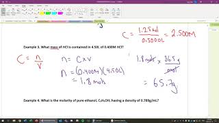 Chemistry 11  Lesson 48  Molar Concentration [upl. by Reinar]