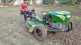 Dry land Plough by Mega T 15 kirloskar power tiller [upl. by Huber]