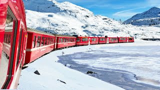 Riding the World’s Most Beautiful Snow Train  Bernina Express  Italy🇮🇹  Switzerland🇨🇭 [upl. by Akinod]