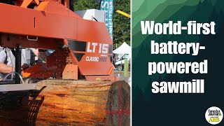 Watch WoodMizers world first batterypowered sawmill in action [upl. by Lange]