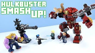 LEGO Marvel Avengers Infinity War Hulkbuster Smash Up amp Outrider Dropship Attack [upl. by Amity]