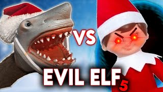 SHARK PUPPET VS EVIL ELF ON THE SHELF PT5 [upl. by Merfe]