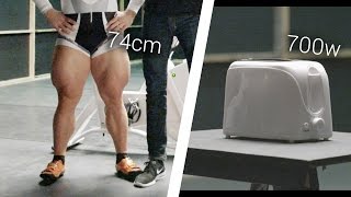 Olympic Cyclist Vs Toaster Can He Power It [upl. by Flip]