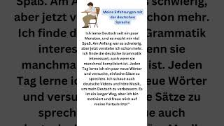 Meine Erfahrungen mit der deutschen Sprache Deutsch lernen Deutsch sprechen und hören schreiben [upl. by Erodroeht]