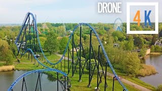 Goliath  Walibi Holland Drone 4K [upl. by Hakaber]